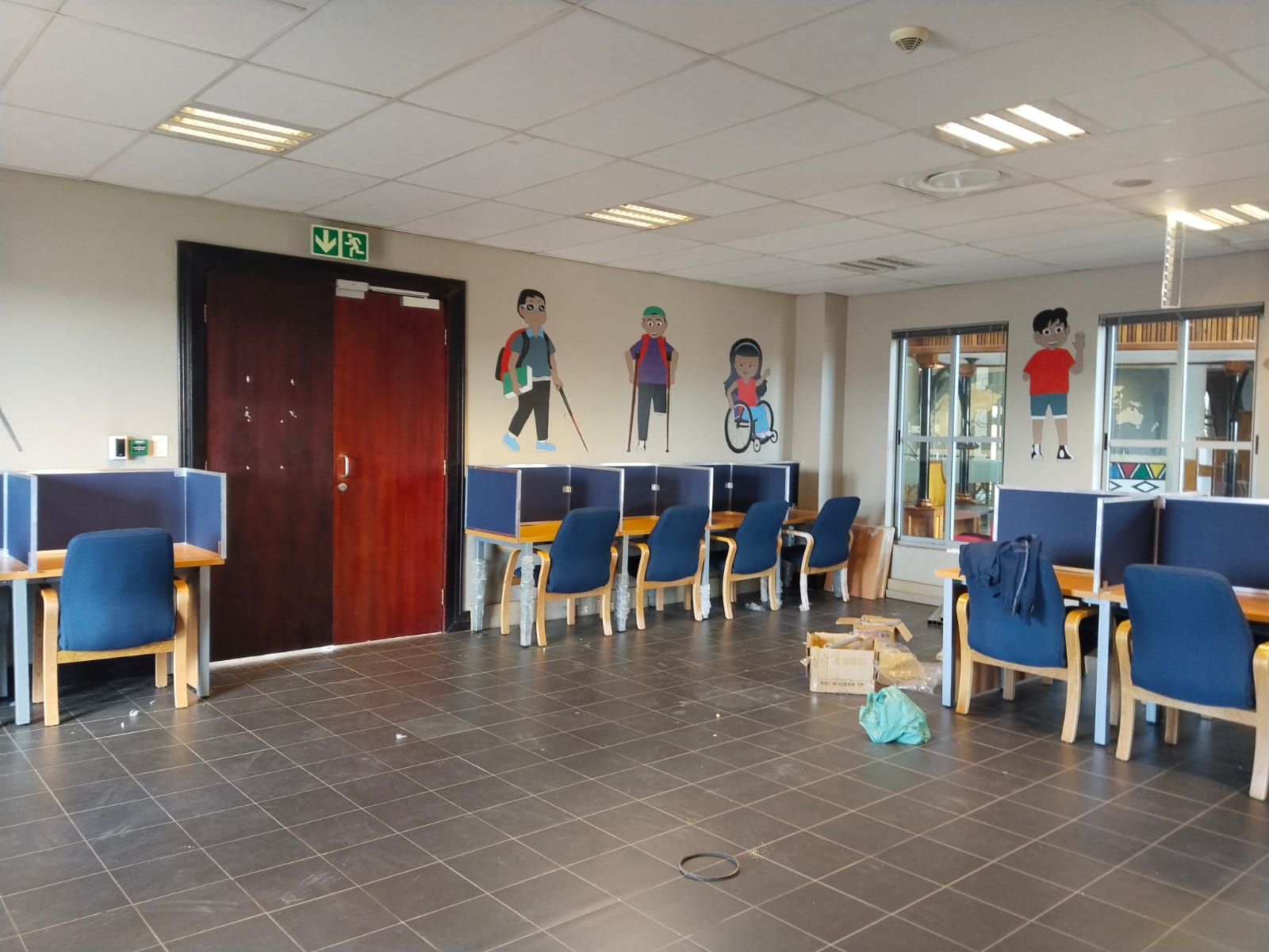 Study carrels in an accessible learning room